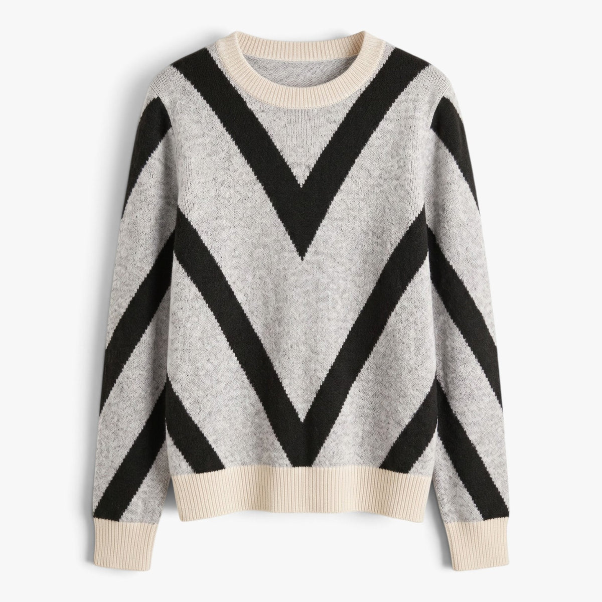 Old Fortune | Damski sweter z dekoltem okrągłym i geometrycznym wzorem