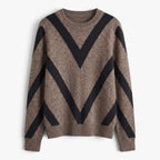Old Fortune | Damski sweter z dekoltem okrągłym i geometrycznym wzorem