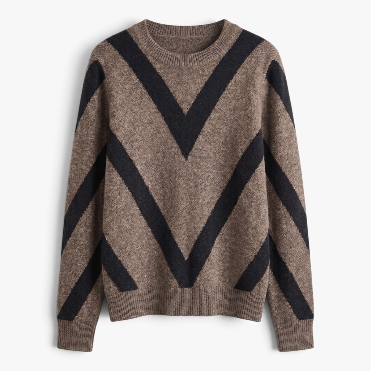 Old Fortune | Damski sweter z dekoltem okrągłym i geometrycznym wzorem