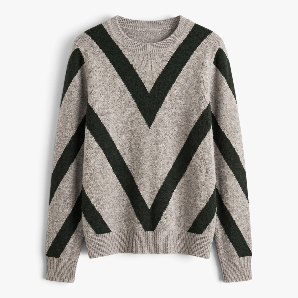 Old Fortune | Damski sweter z dekoltem okrągłym i geometrycznym wzorem