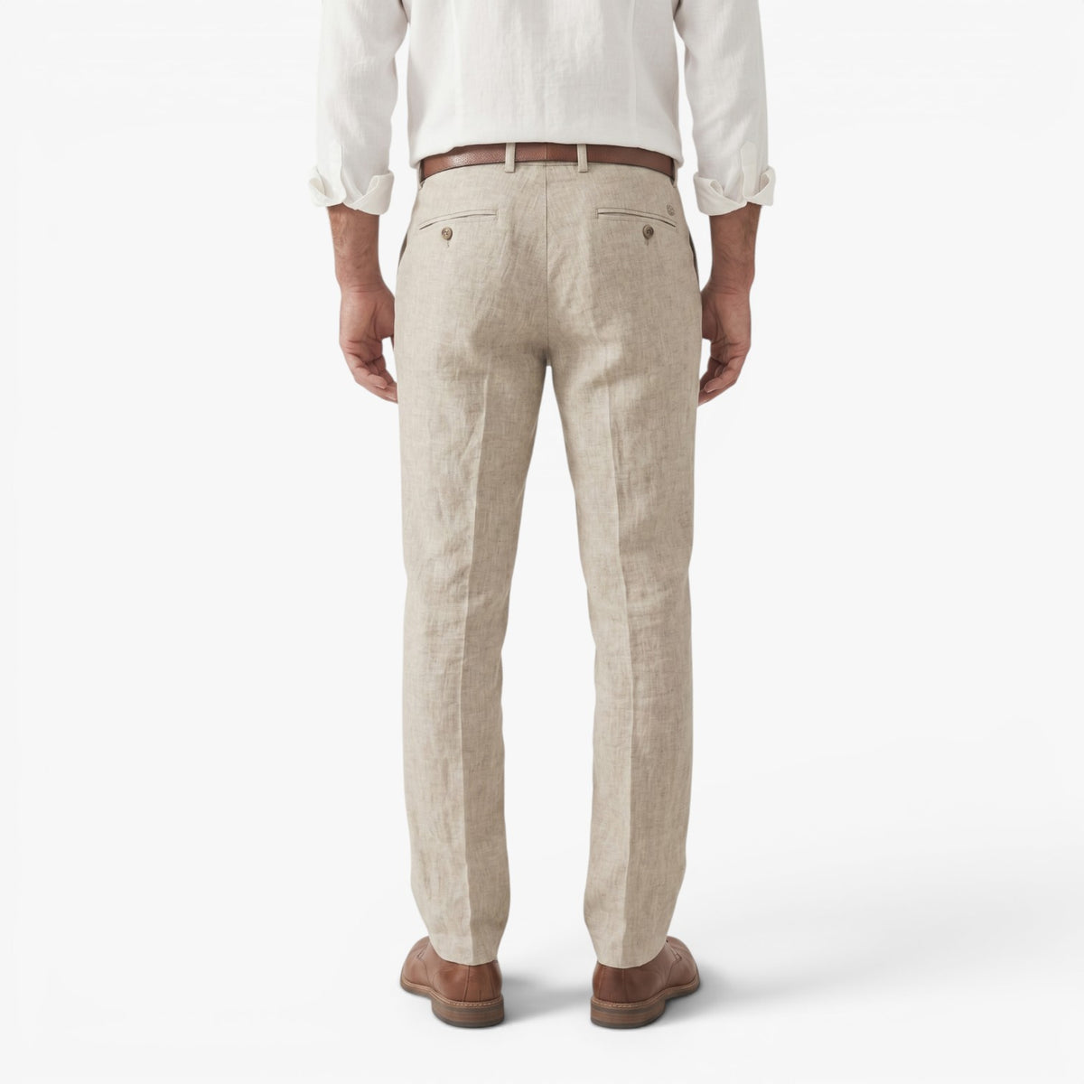 Old Fortune | Męskie Lniane Spodnie Regular Fit