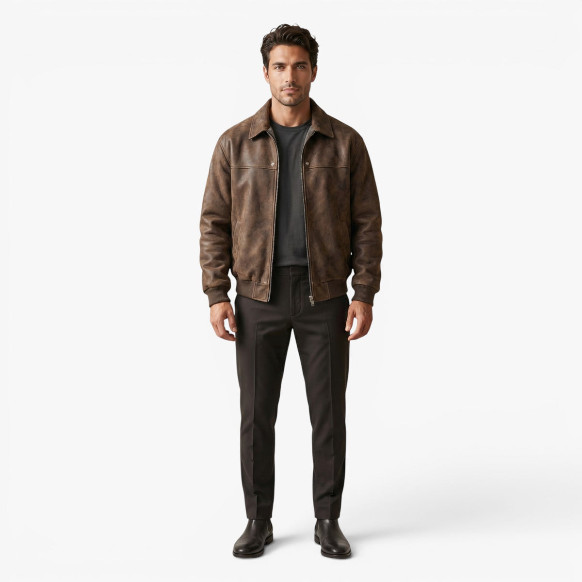 Old Fortune | Herren Bomberjacke aus Vintage-Ökoleder