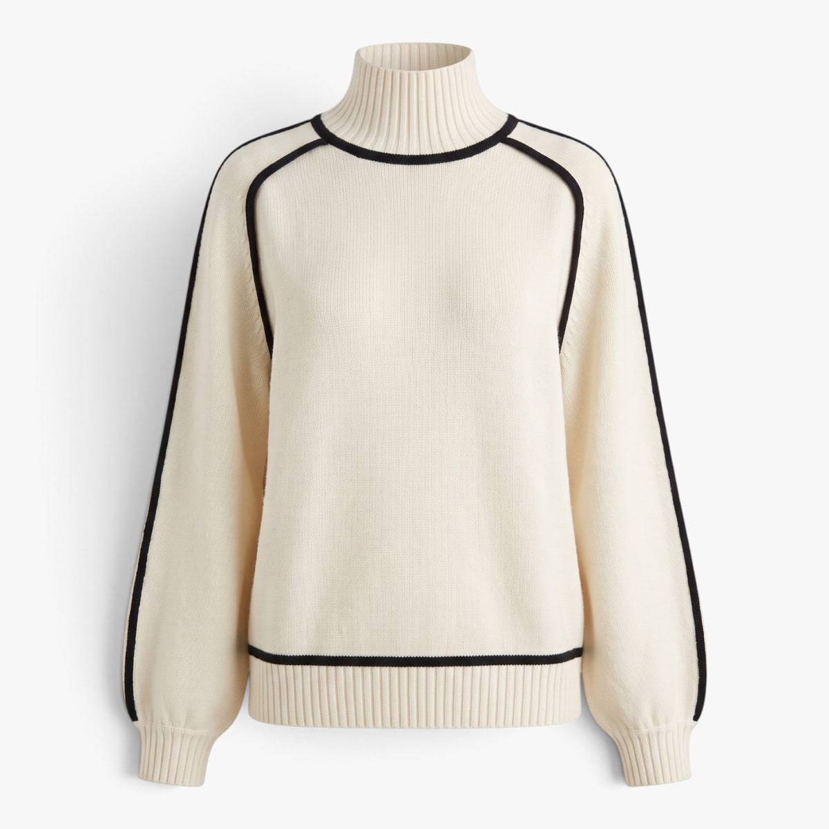 Old Fortune | Women's turtleneck sweater with contrasting trim