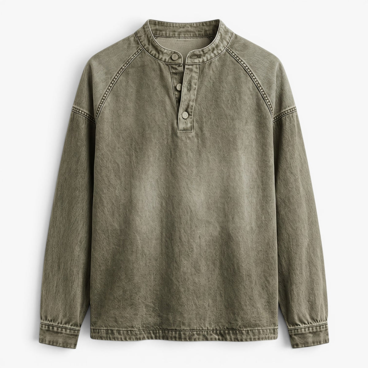 Old Fortune | Heren Vintage Trui met Knopen bij de Halslijn