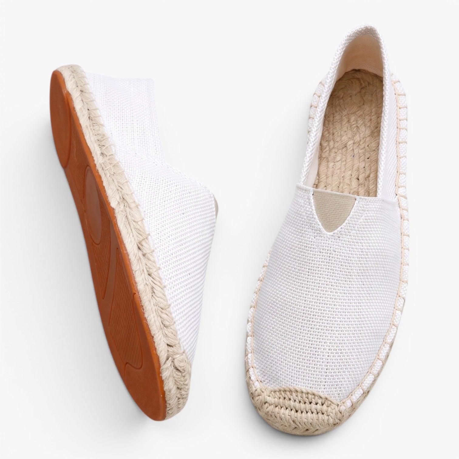 Old Fortune | Herren Leinwand Espadrilles zum Hineinschlüpfen mit geflochtener Sohle