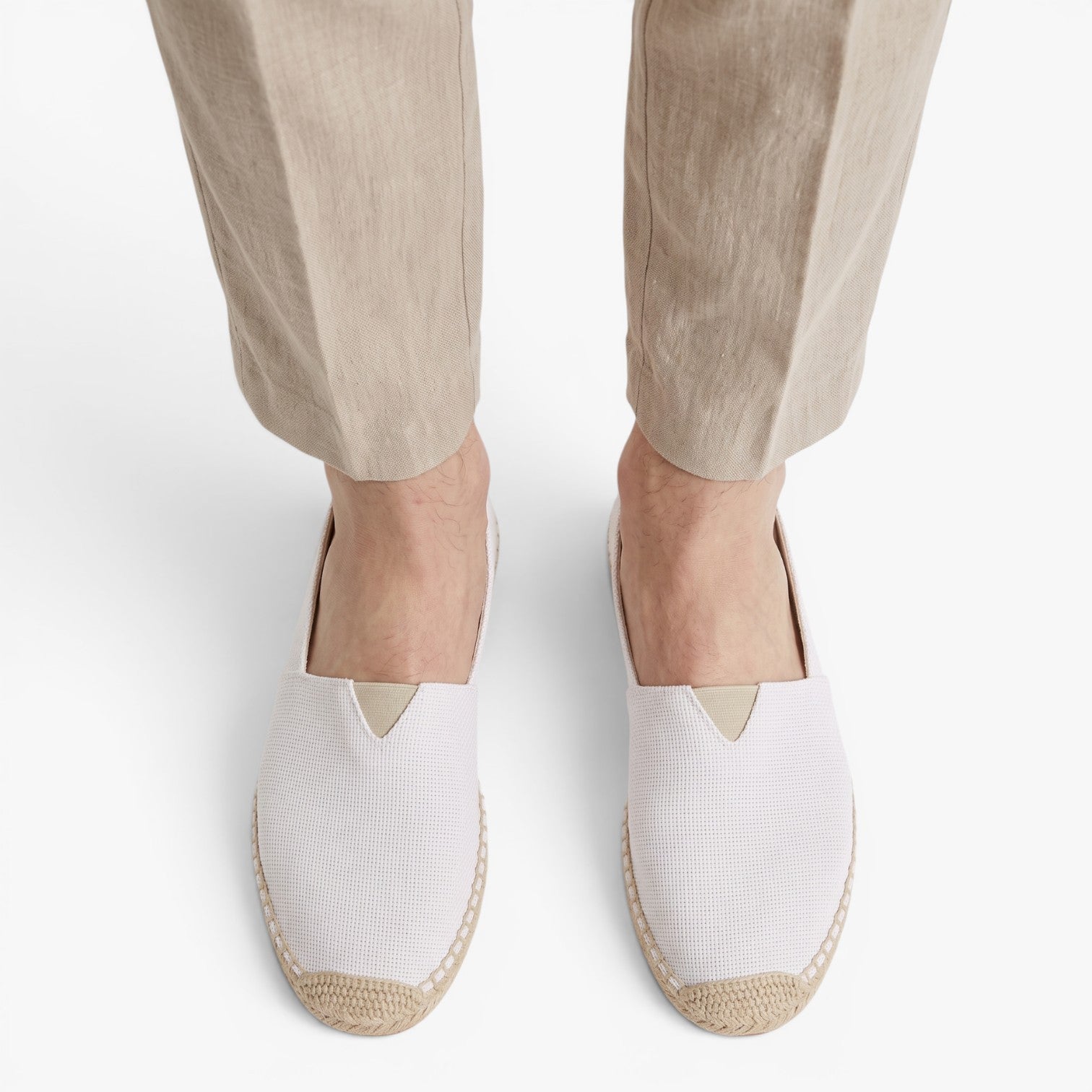 Old Fortune | Herren Leinwand Espadrilles zum Hineinschlüpfen mit geflochtener Sohle