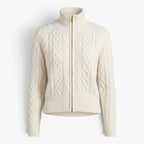 Old Fortune | Women's cable-knit cardigan with a zipper