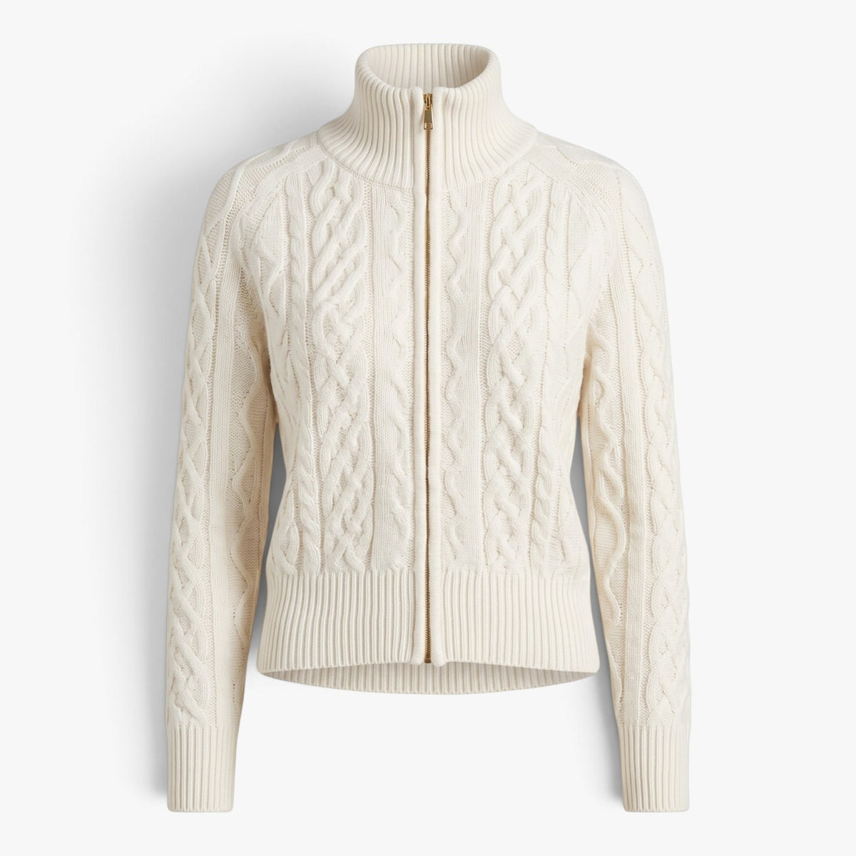 Old Fortune | Women's cable-knit cardigan with a zipper