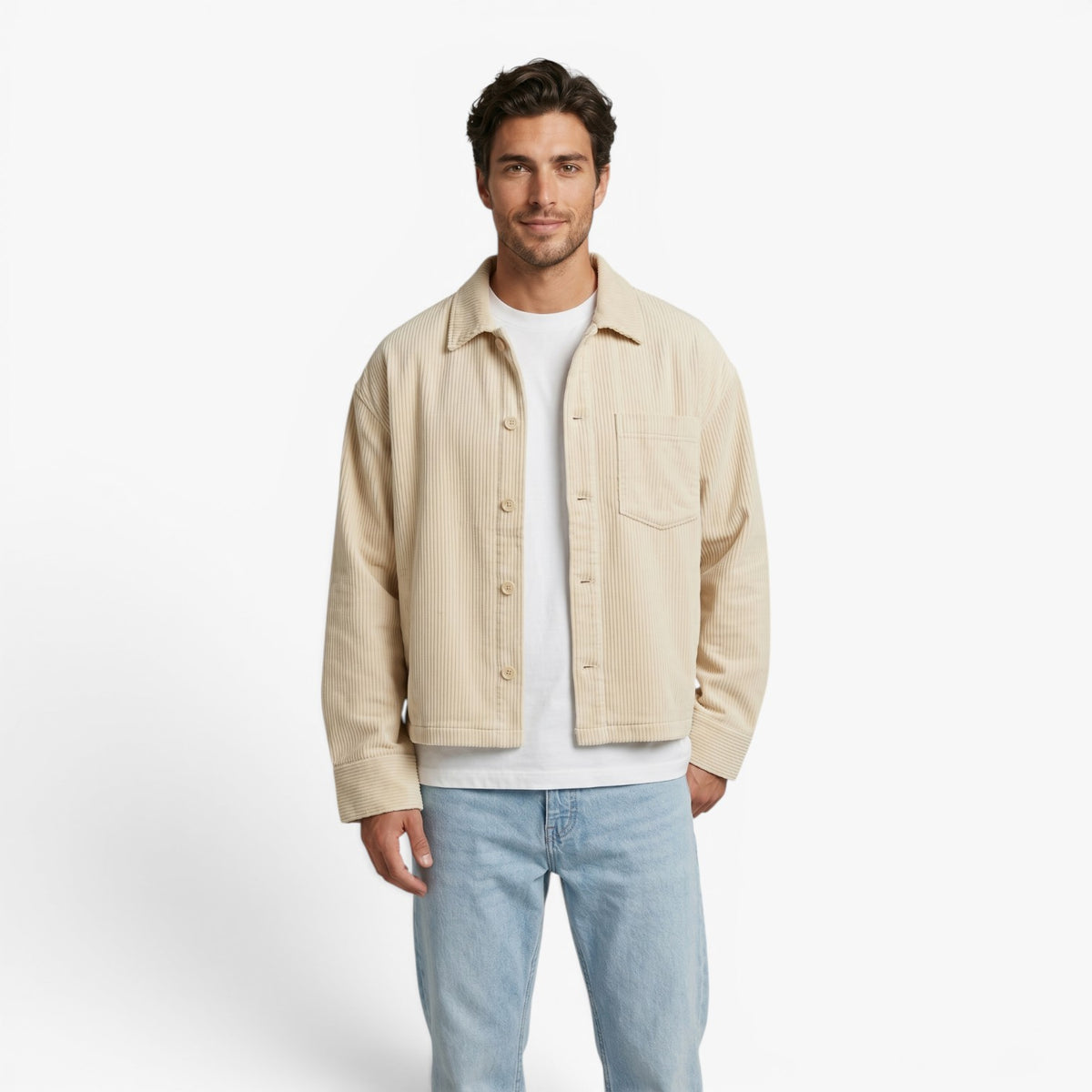 Old Fortune | Heren Oversized Corduroy Overhemd in Vintage Stijl