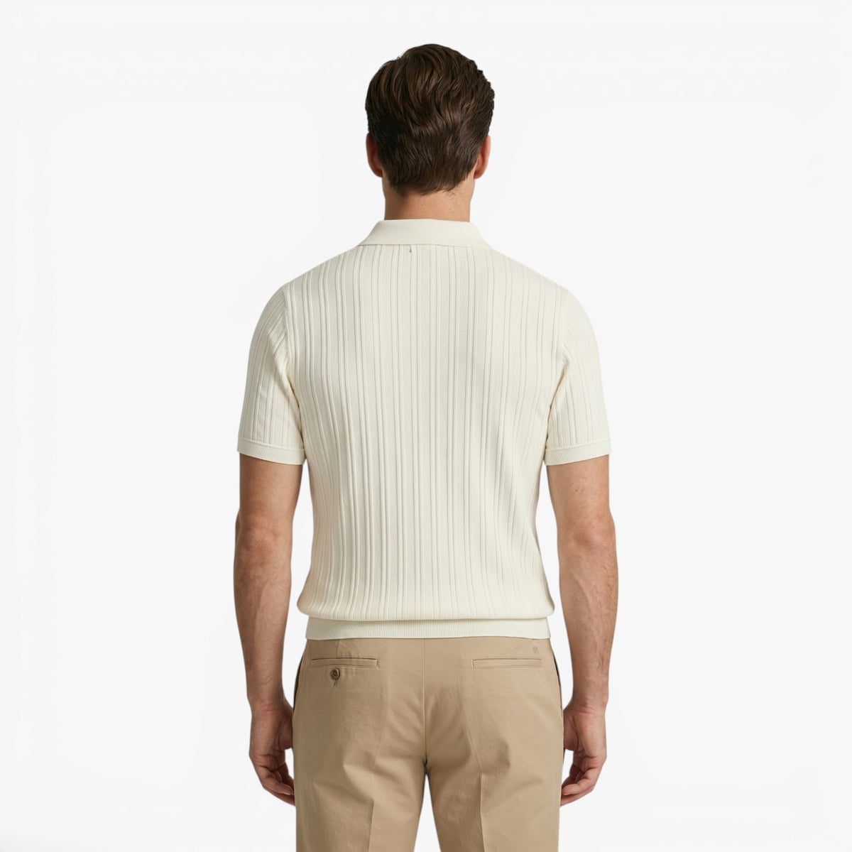 Old Fortune | Men's Polo Shirt with Vertical Texture
