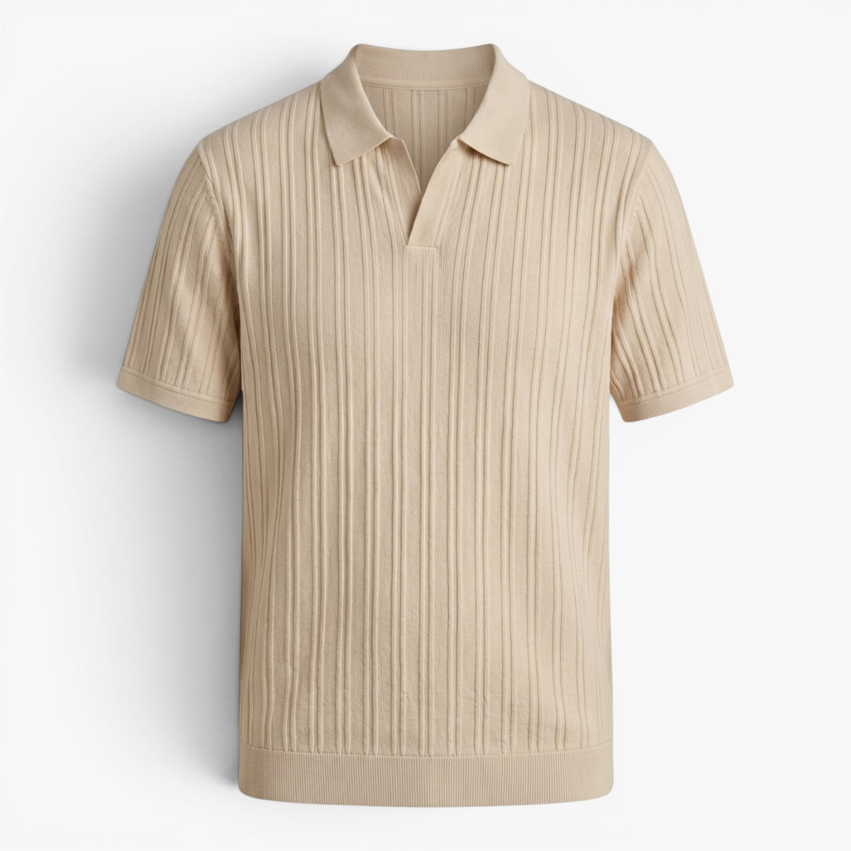 Old Fortune | Men's Polo Shirt with Vertical Texture