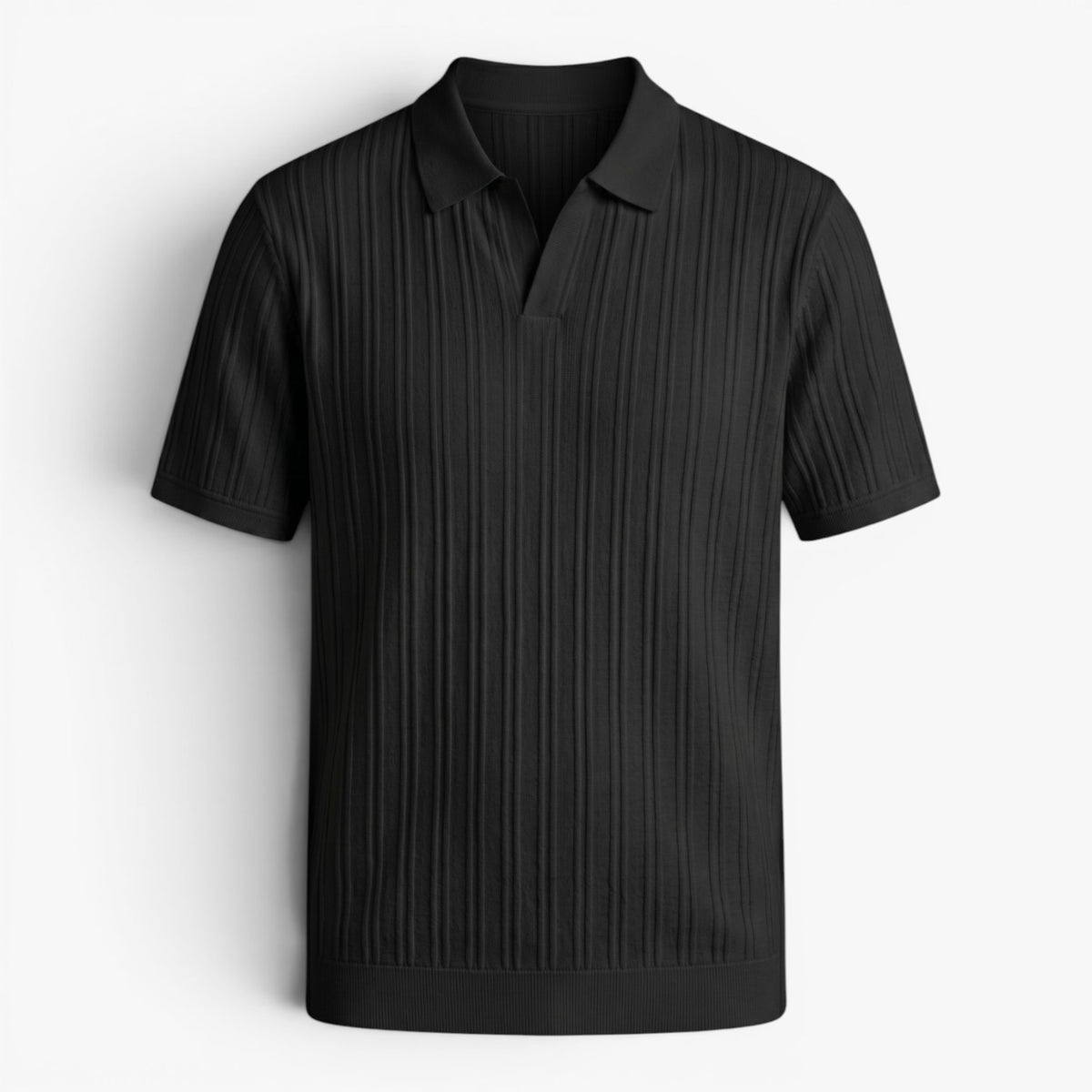 Old Fortune | Men's Polo Shirt with Vertical Texture