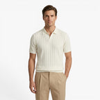 Old Fortune | Heren Polo Shirt met Verticale Structuur