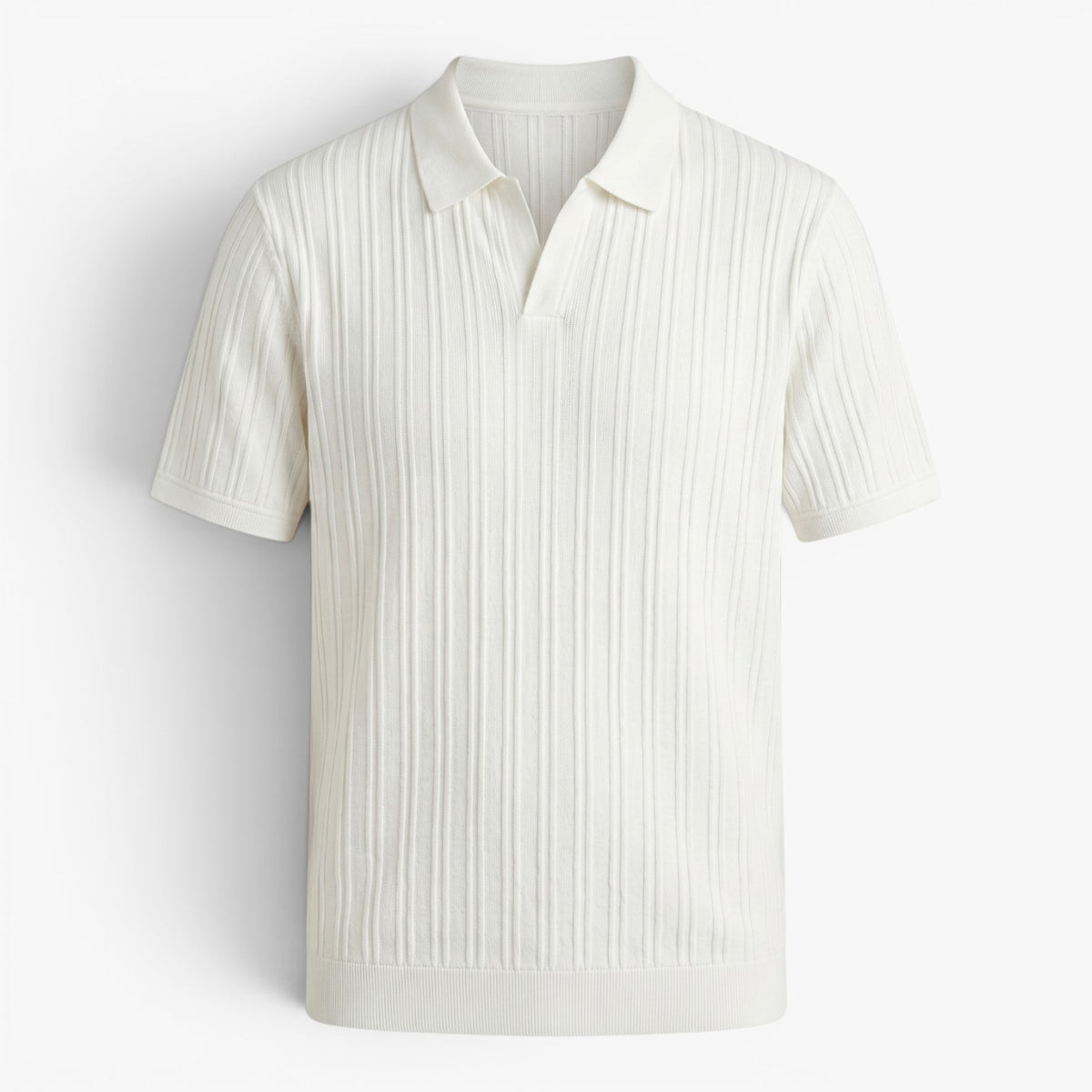Old Fortune | Men's Polo Shirt with Vertical Texture