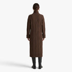 Old Fortune | maxi-jurk met col en decoratieve breipatronen