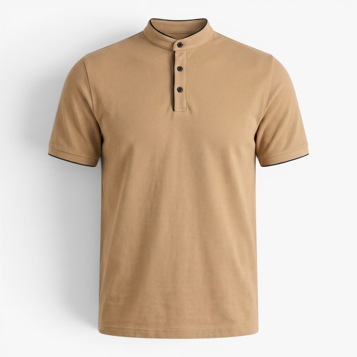 Old Fortune | Heren Polo met Opstaande Kraag en Minimalistische Sluiting
