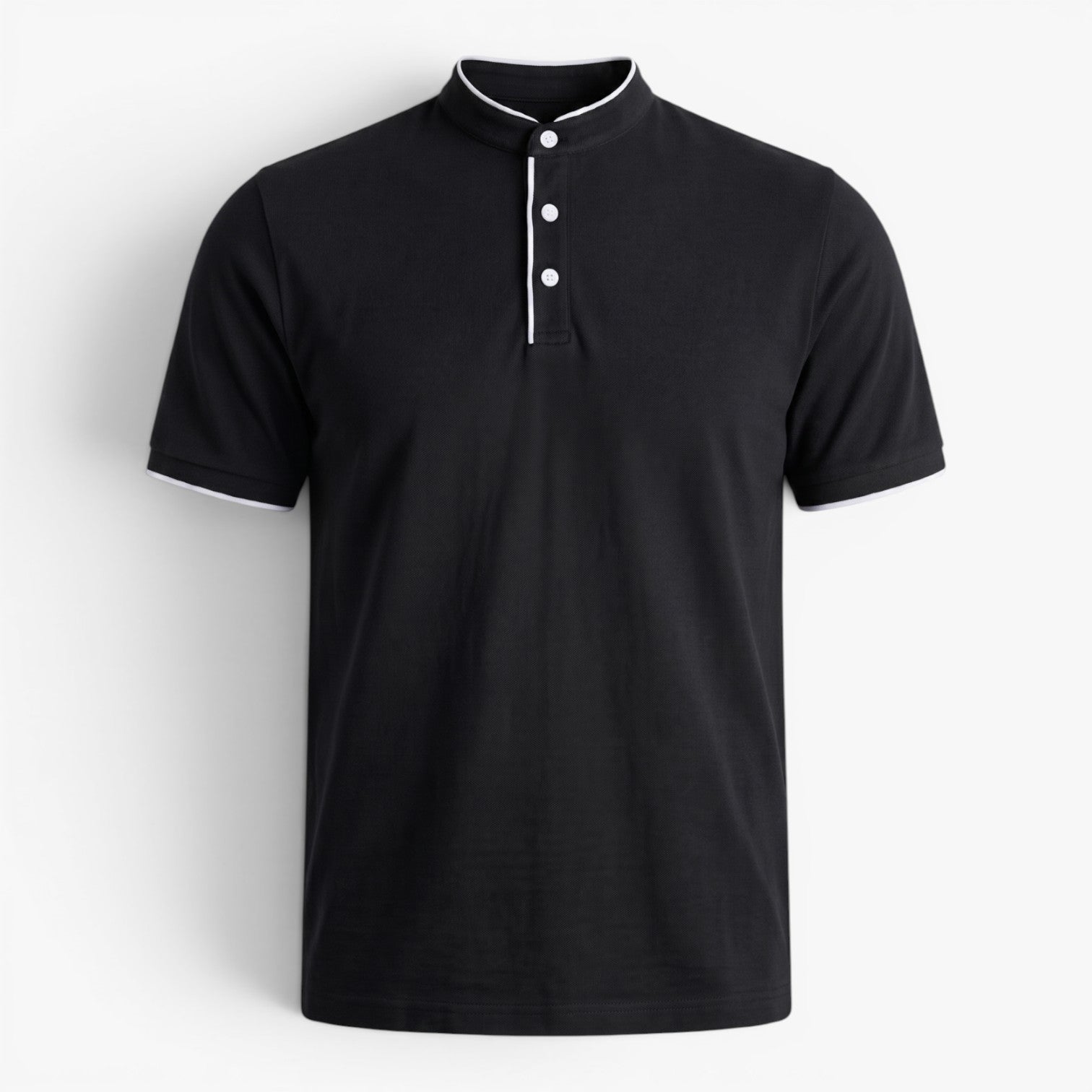 Old Fortune | Heren Polo met Opstaande Kraag en Minimalistische Sluiting