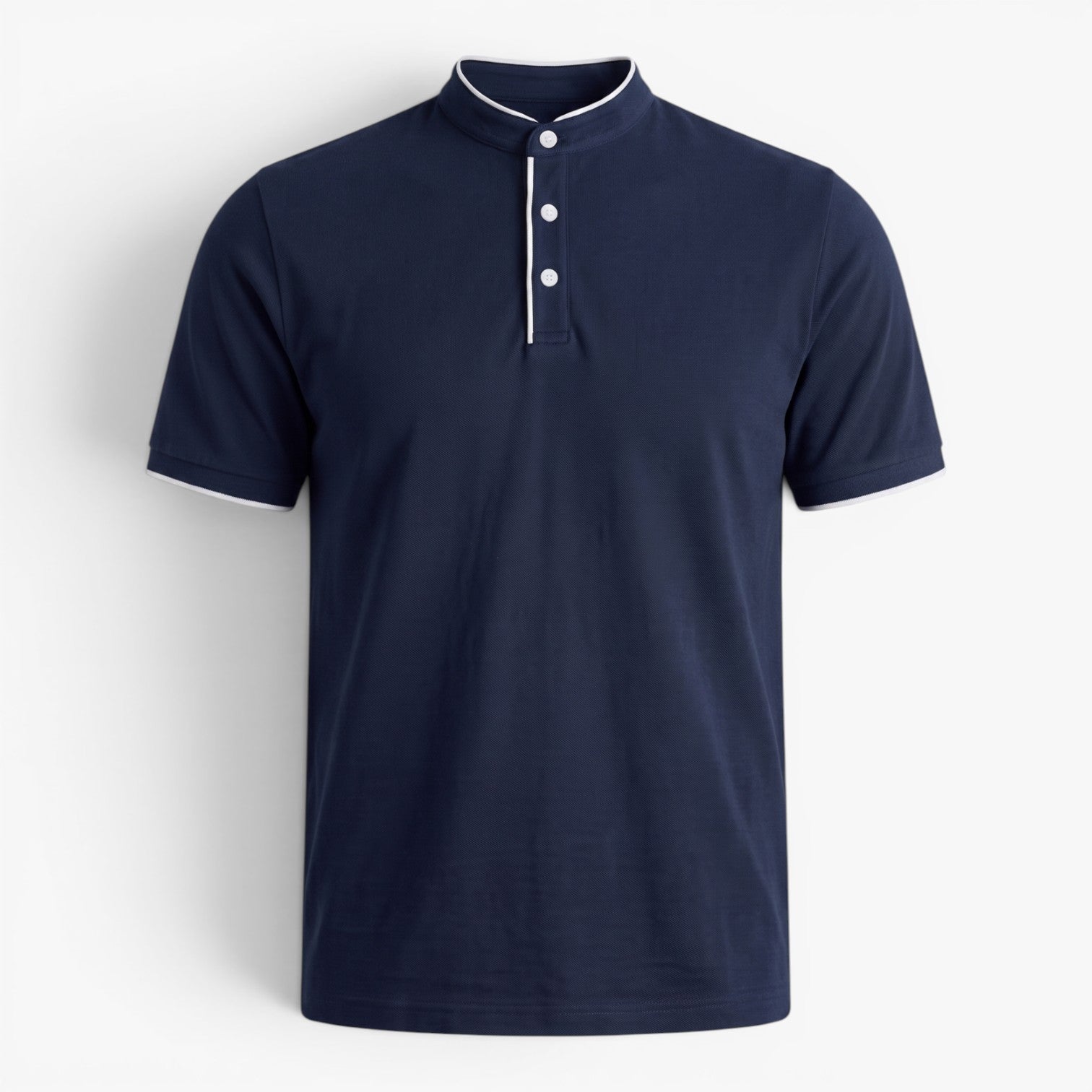 Old Fortune | Heren Polo met Opstaande Kraag en Minimalistische Sluiting