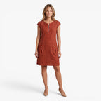 Old Fortune | Women's Dress with Zipper at the Neckline and Decorative Pockets
