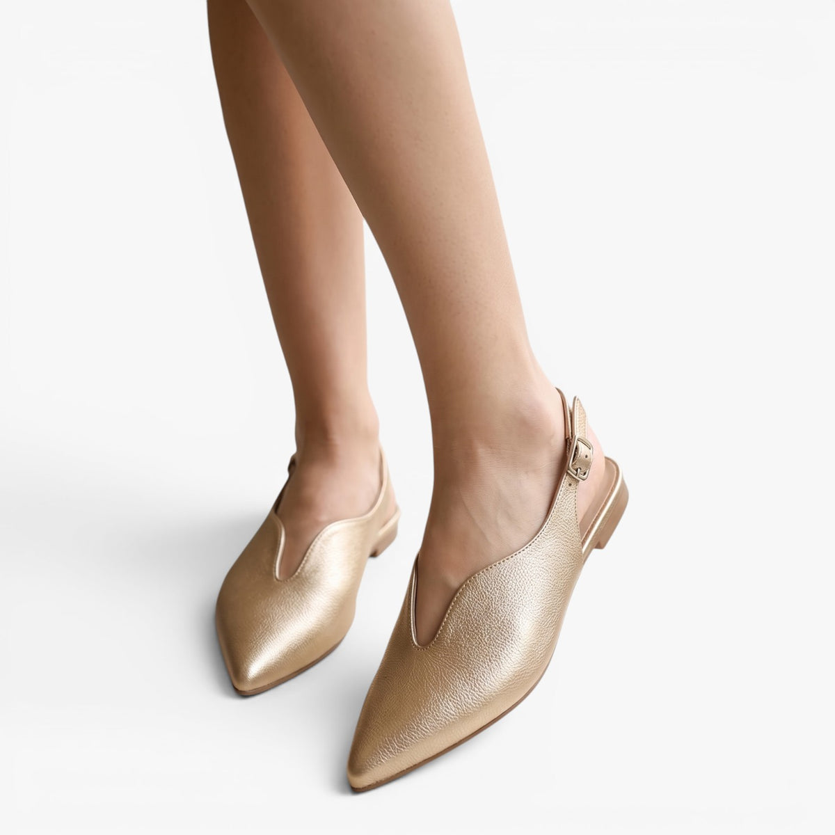 Old Fortune | Damskie Czółenka Slingback ze Szpiczastym Noskiem