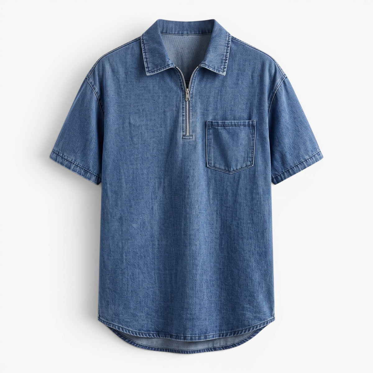 Old Fortune | Heren T-shirt met Rits en Borstzak
