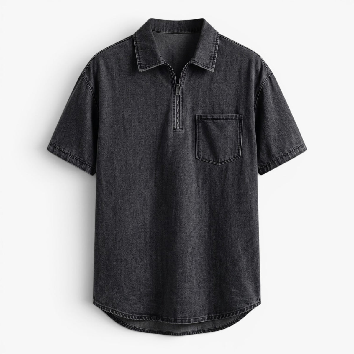 Old Fortune | Heren T-shirt met Rits en Borstzak