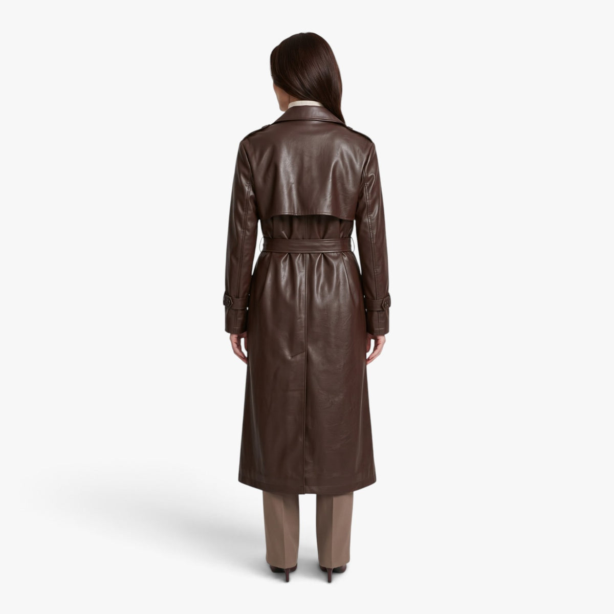 Old Fortune | Women's Long Belted Trench Coat