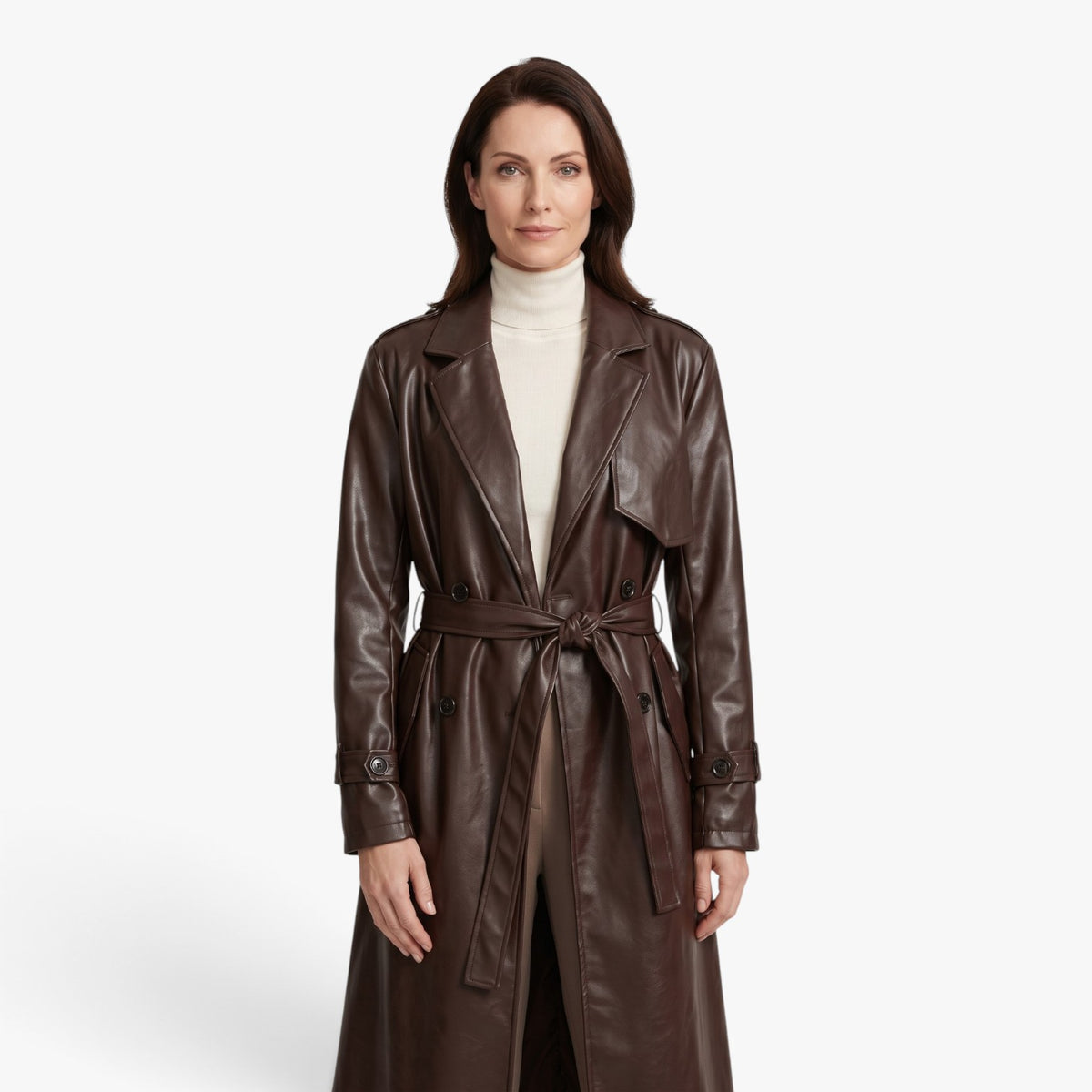 Old Fortune | Women's Long Belted Trench Coat