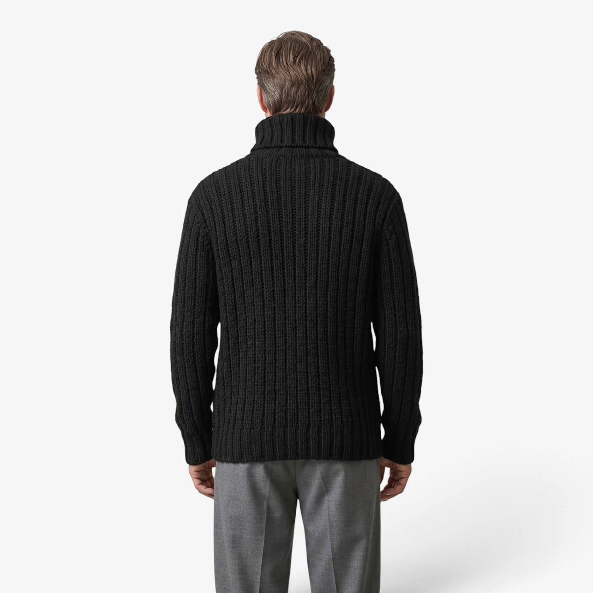 Old Fortune | Herrenpullover mit Rollkragen und grobem Strickmuster