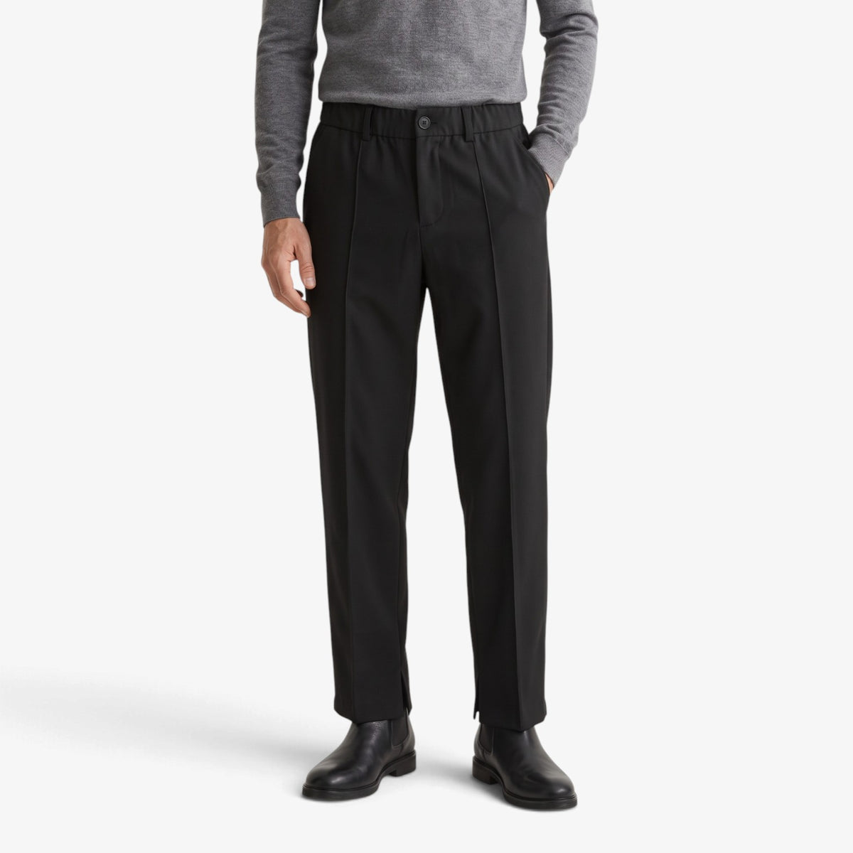 Old Fortune | Men's straight-leg faux leather trousers