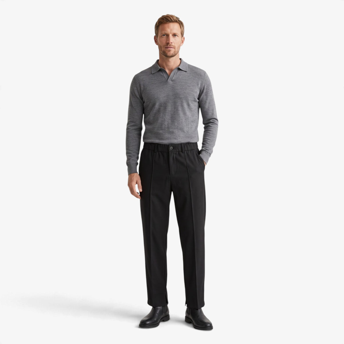 Old Fortune | Men's straight-leg faux leather trousers