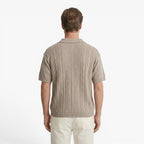 Old Fortune | Heren Gebreid Polo Shirt met Vlechtpatroon