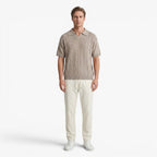 Old Fortune | Heren Gebreid Polo Shirt met Vlechtpatroon