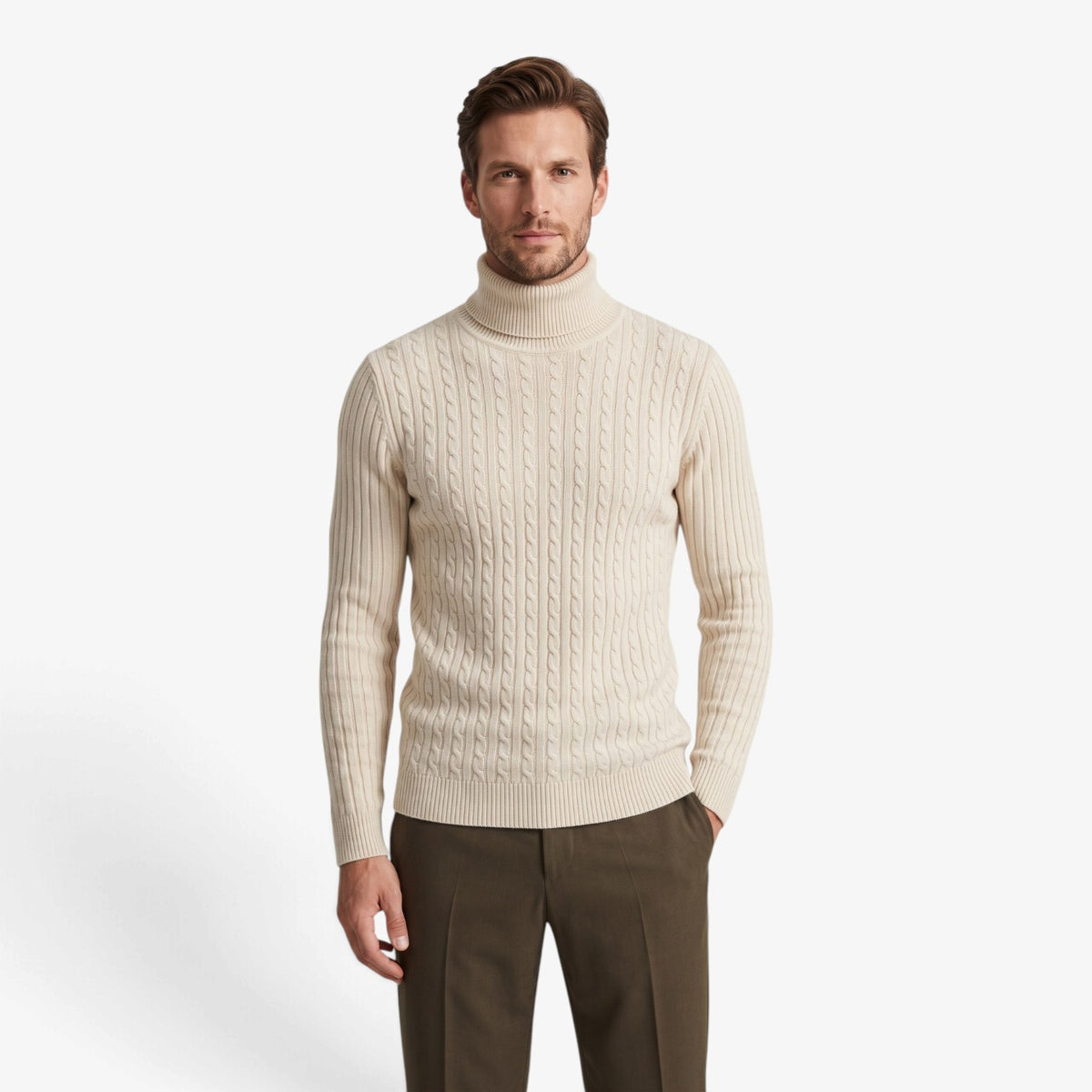 Old Fortune | Herentrui met col en kabelpatroon