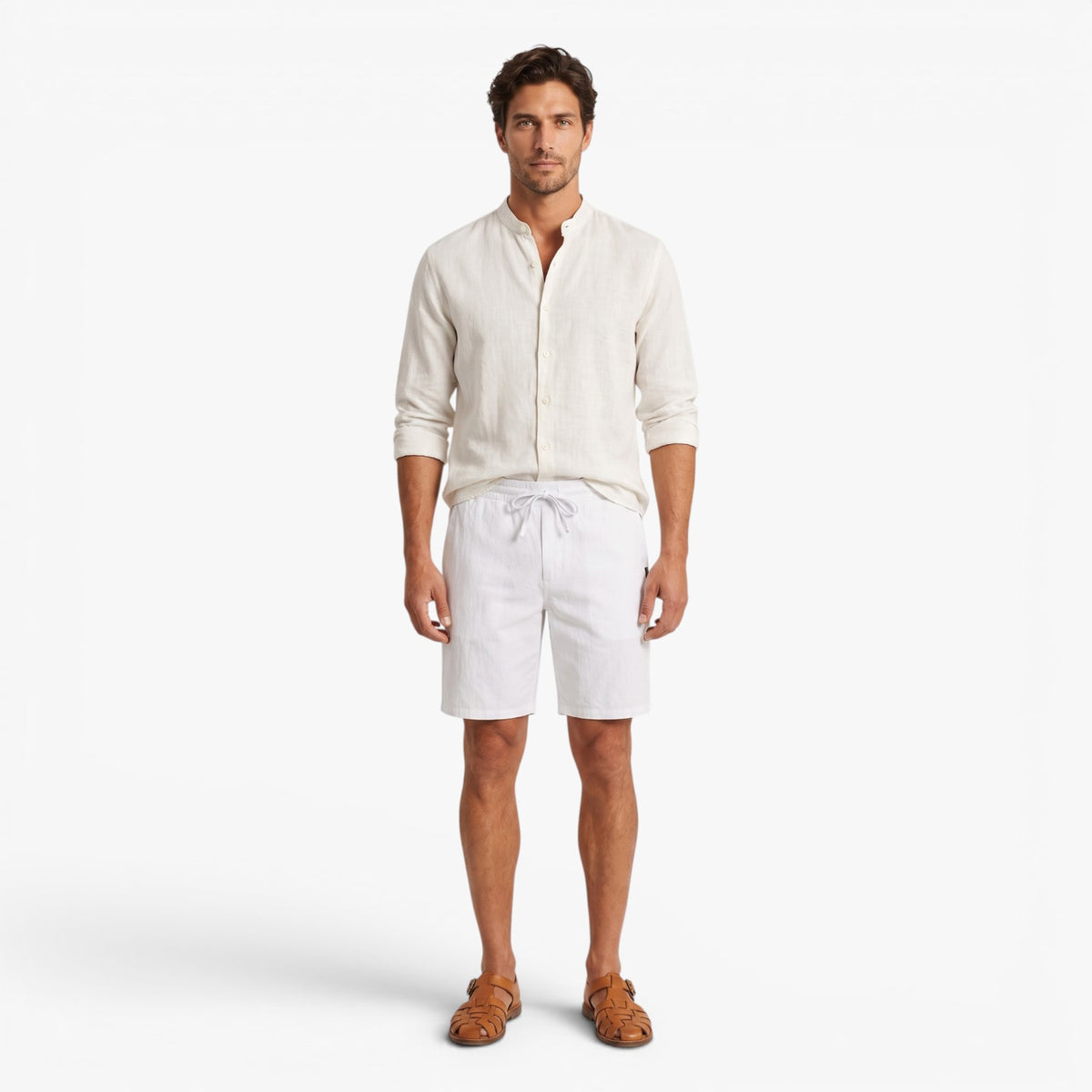 Old Fortune | Herren Leinen-Shorts Seaside mit verstellbarem Bund
