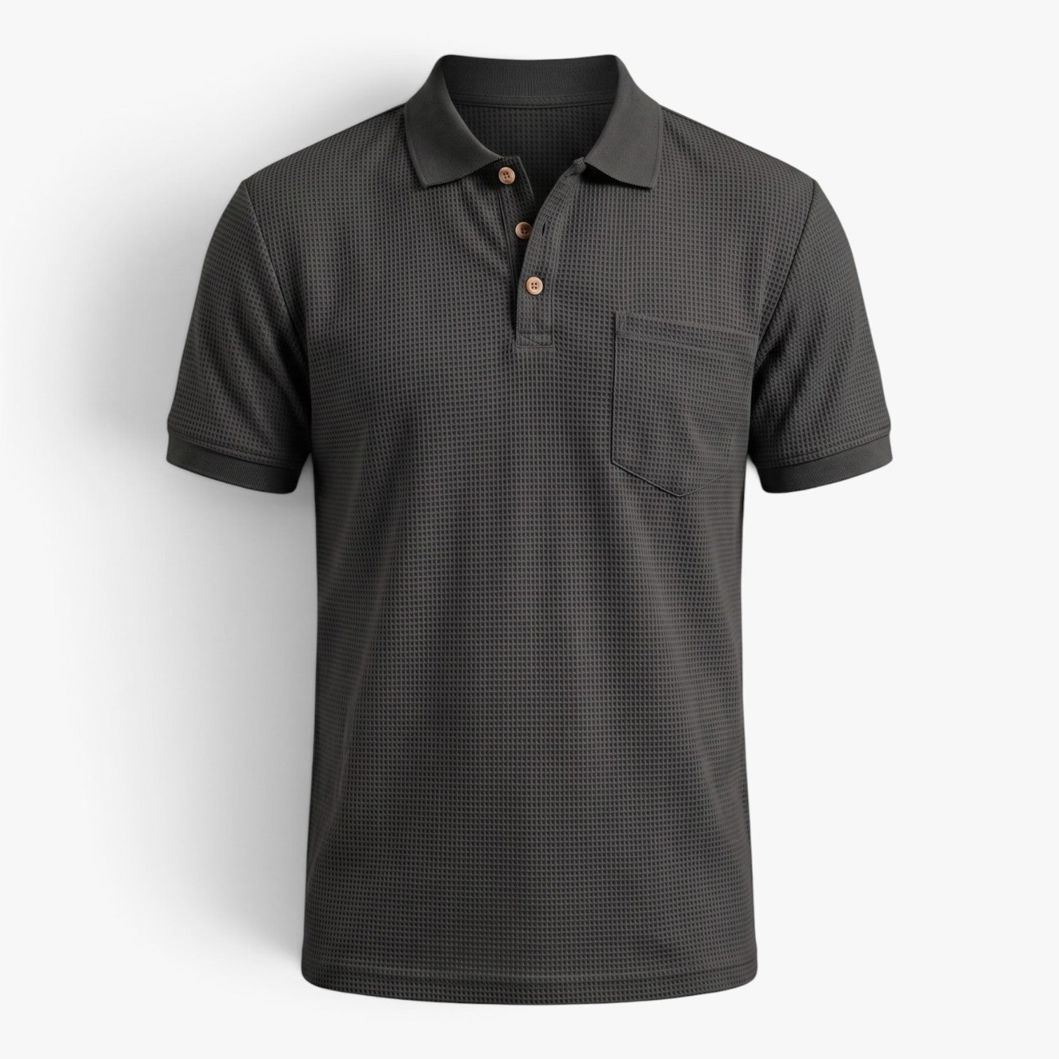 Old Fortune | Men’s Waffle Polo Shirt with Pocket