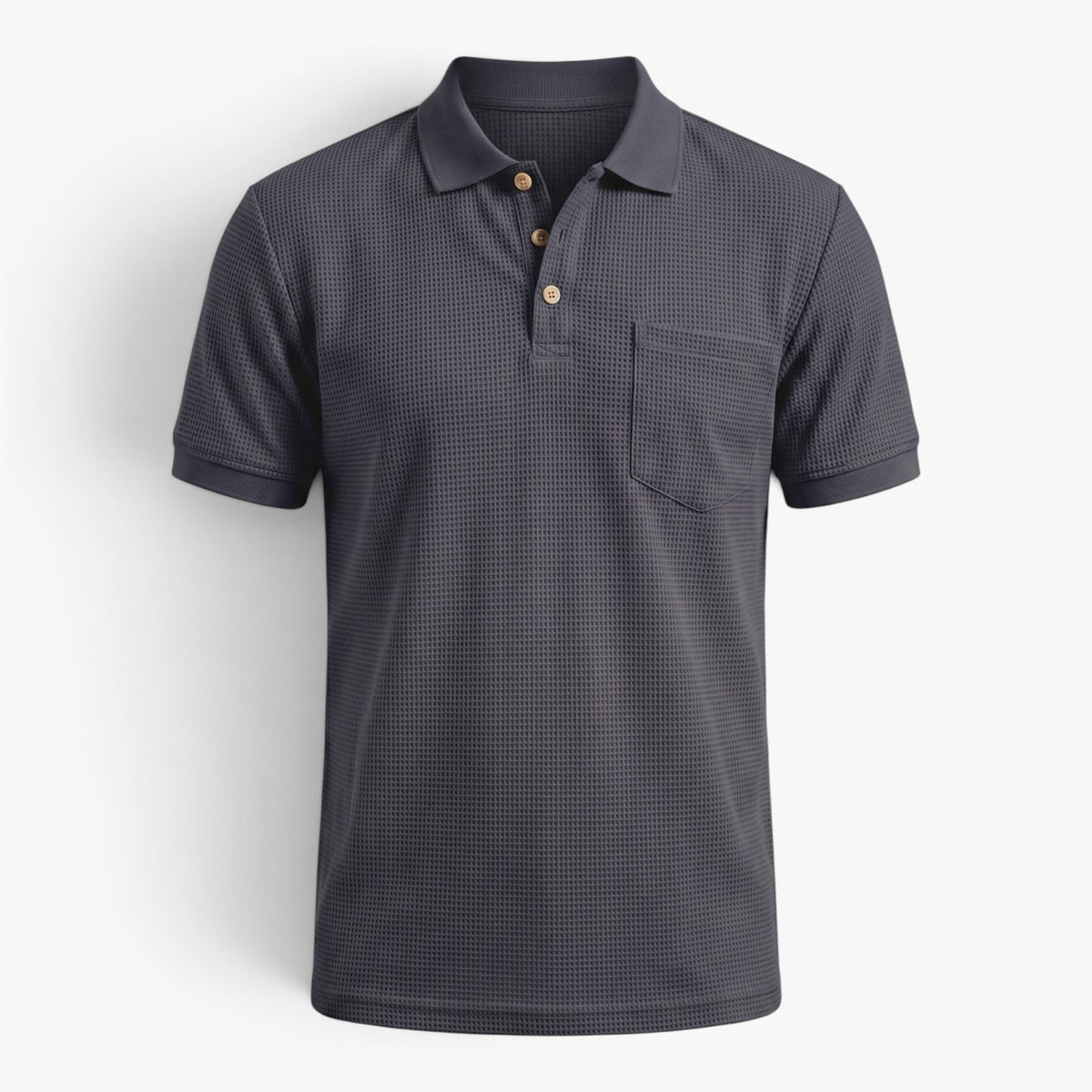 Old Fortune | Men’s Waffle Polo Shirt with Pocket