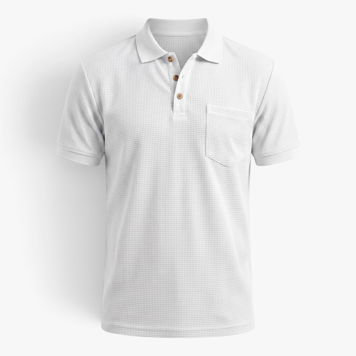 Old Fortune | Men’s Waffle Polo Shirt with Pocket