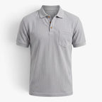 Old Fortune | Herenpoloshirt van wafelstof met zakken