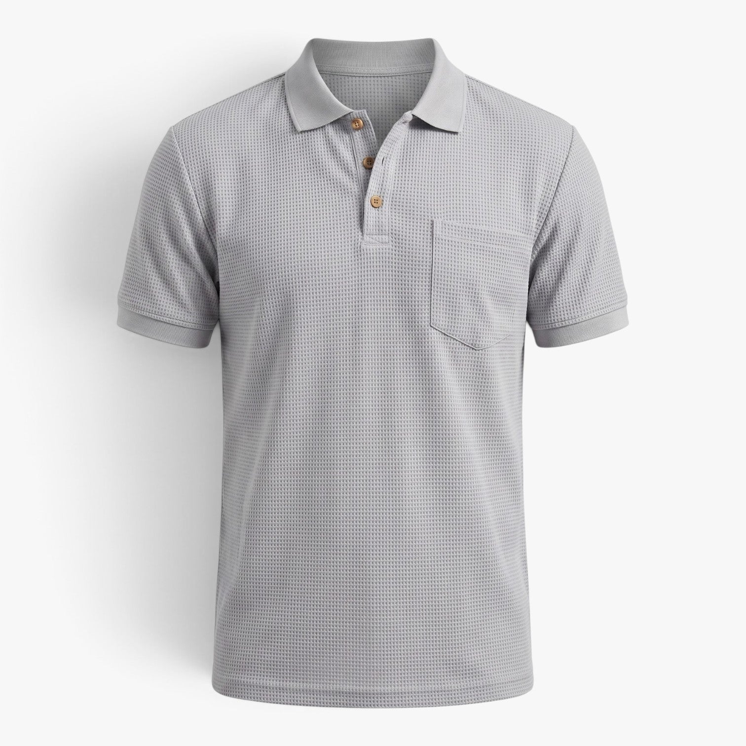 Old Fortune | Men’s Waffle Polo Shirt with Pocket