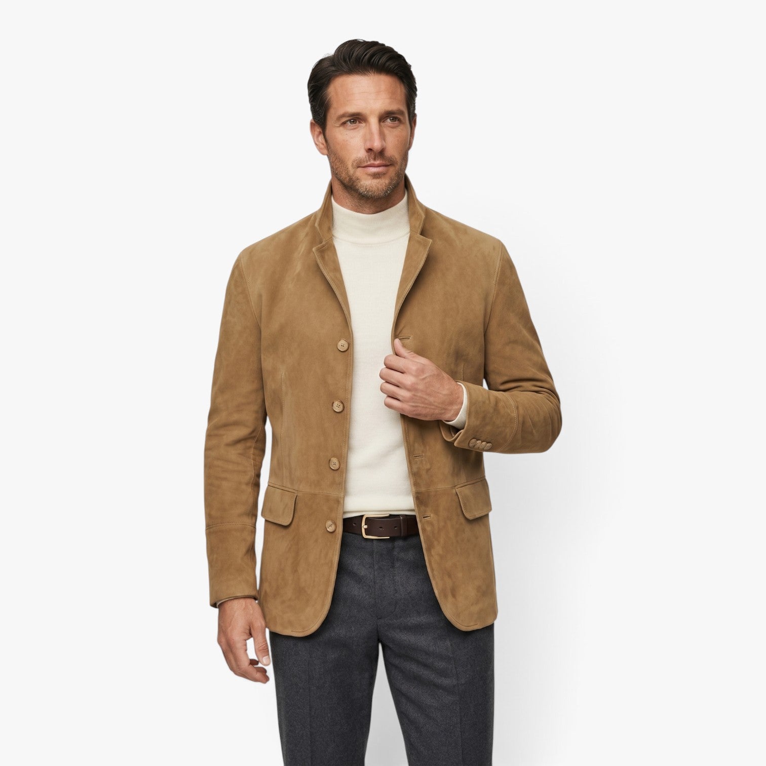 Old Fortune | Herrenjacke mit Wildlederbesatz