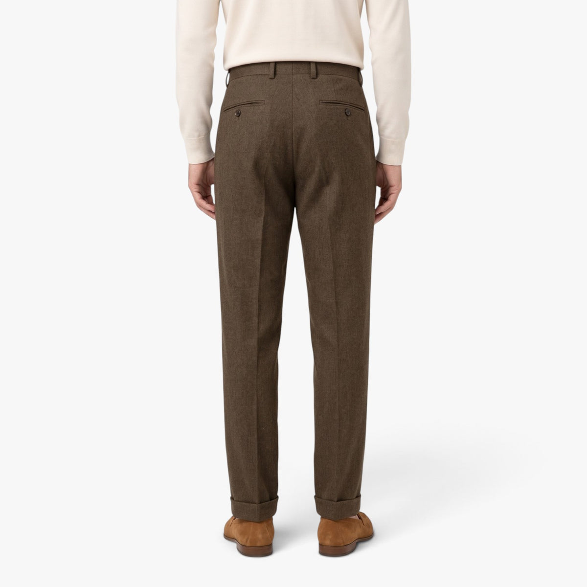 Old Fortune | Men's Herringbone Pleated Trousers