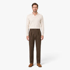 Old Fortune | Men's Herringbone Pleated Trousers
