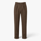 Old Fortune | Men's Herringbone Pleated Trousers