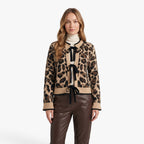 Old Fortune | Women's leopard-print wrap cardigan