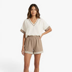 Old Fortune | Dames zomerset met V-hals top en shorts  
