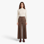 Old Fortune | Women's high-waisted plaid palazzo pants