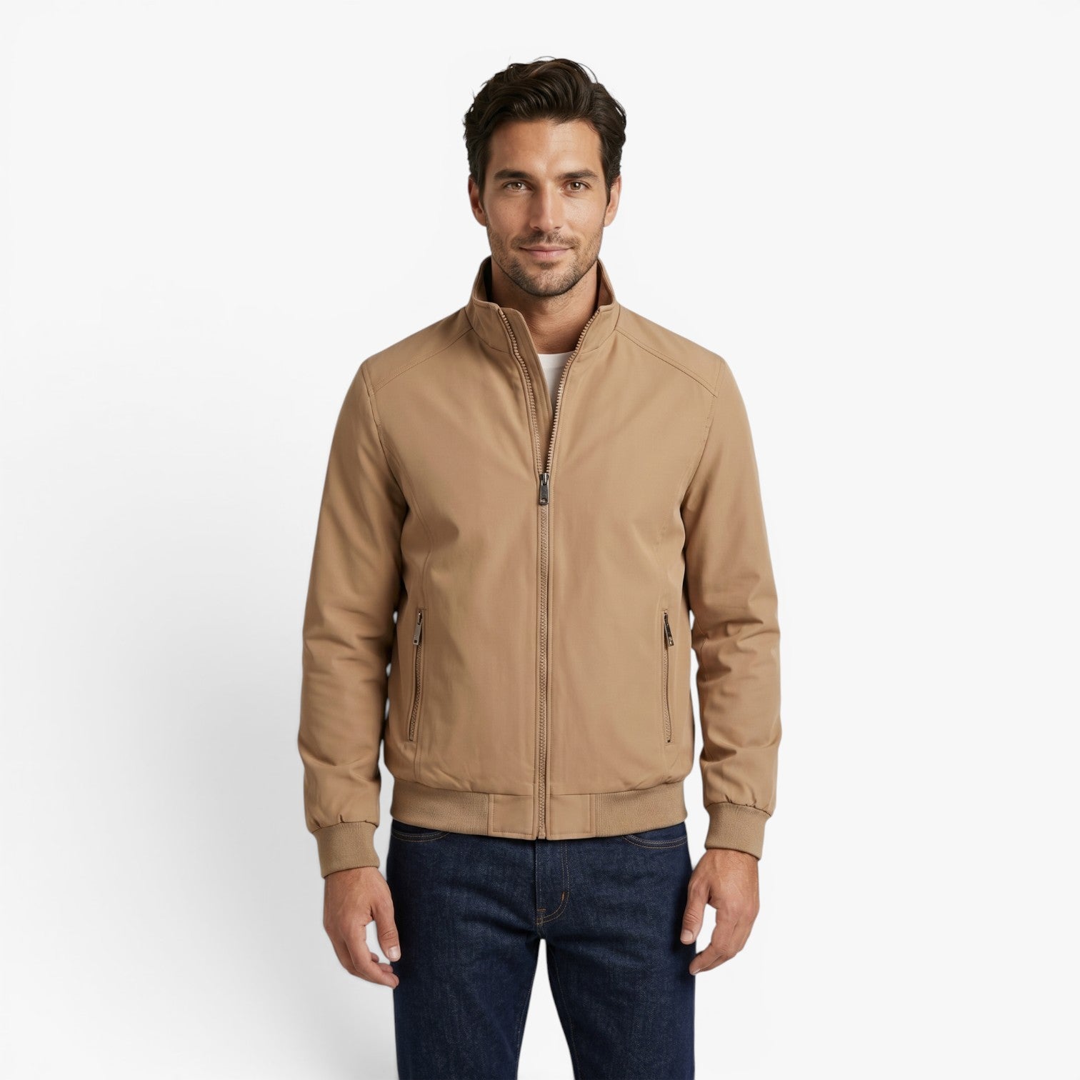 Old Fortune | Herren Bomberjacke Smart Casual mit Stehkragen