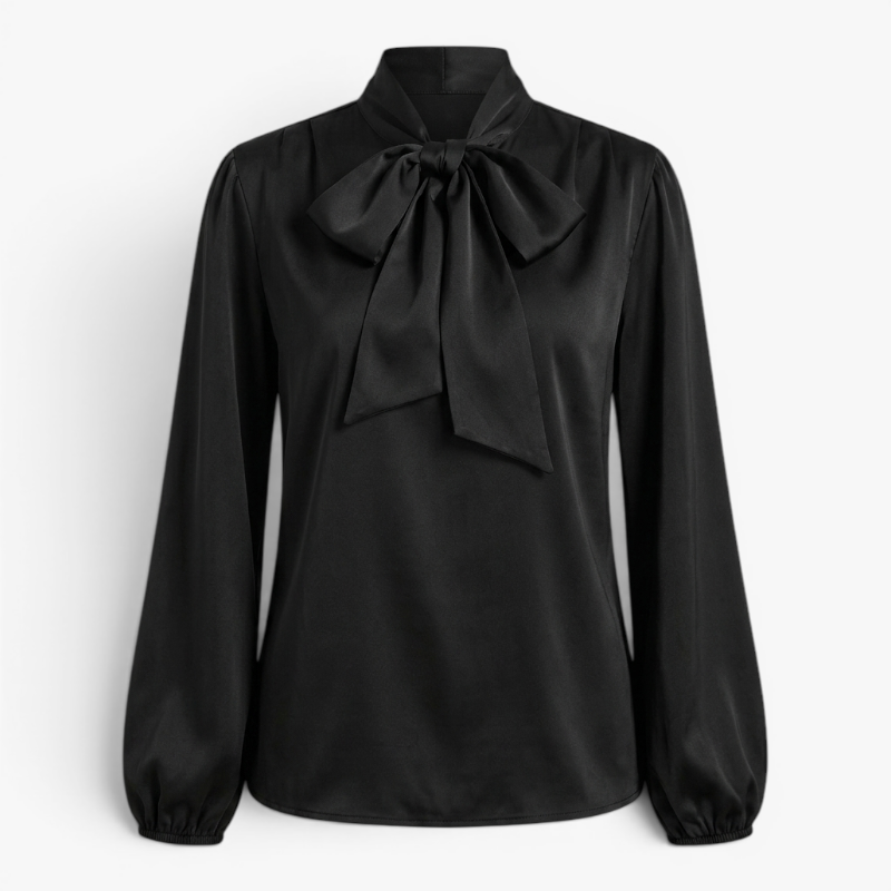 Old Fortune | Damen Satinbluse mit Schleife