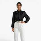 Old Fortune | Damen Satinbluse mit Schleife